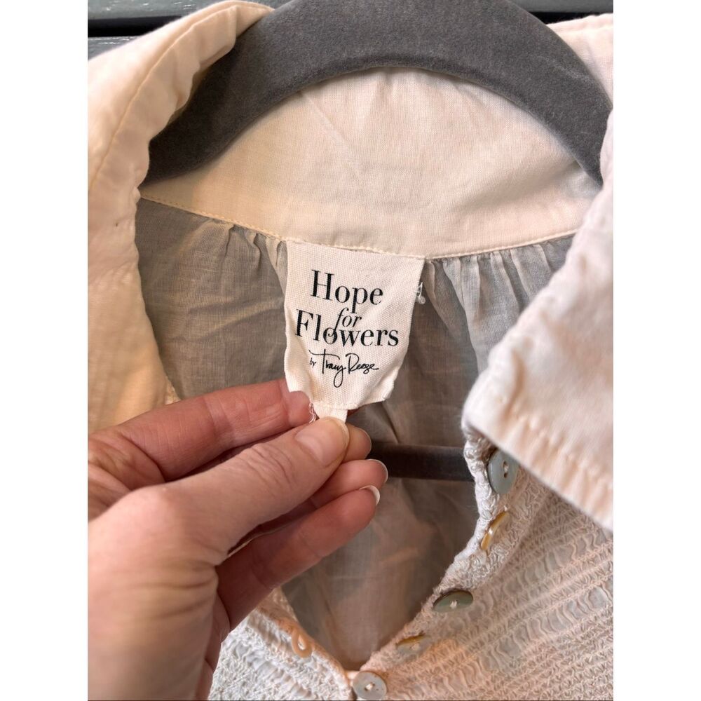 NWOT Hope for Flowers by Tracy Reese Smocked Henley Blouse, $325 B41 - Picture 4 of 9